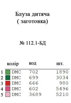 Заготовка для блузки