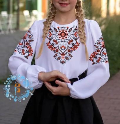 Заготовка дитячої блузки Д-158 Ч Бісерок
