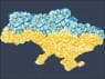 Карта України жовто-блакитні квіти