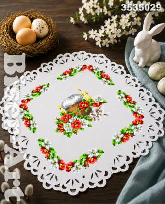 Пасхальна серветка з перфорованим мереживом 3535029 Biser-Art
