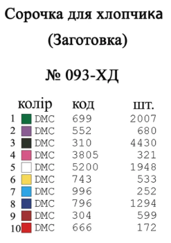 Заготовка дитячої сорочки