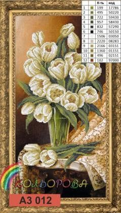 Білі тюльпани А3-012 Кольорова