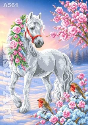Білий коник А561 Biser-Art