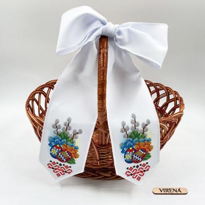 Бант на кошик Великодній з бусинами БК-088 VIRENA