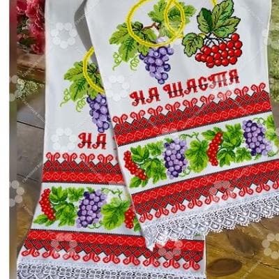 Заготовка для рушника РВ Дуб, калина, виноград Гармонія