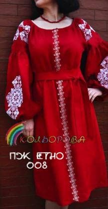 Заготовка плаття ПЖ-ЕТНО-008 Кольорова