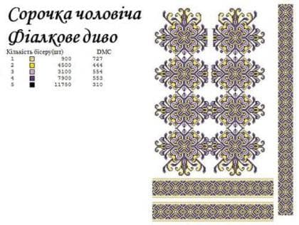 Заготовка для сорочки СЧ Фіалкове диво Стібок