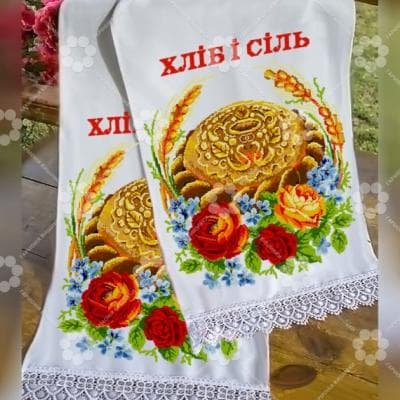 Заготовка для рушника РВ  Хліб і сіль  з трояндами Гармонія