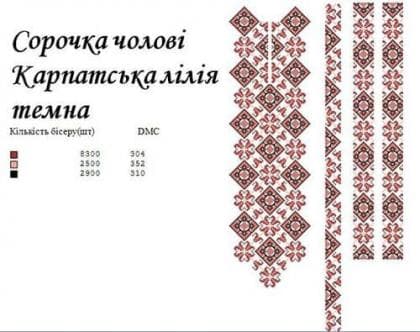 Заготовка для сорочки СЧ Карпатська лілія темна Стібок