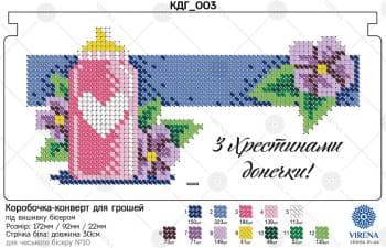 Коробочка-конверт для грошей "З Хрестинами донечки!"