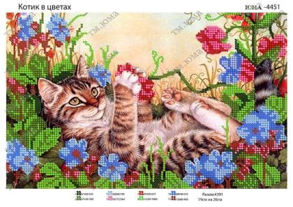 Котик в квітах ЮМА-4451 ЮМА
