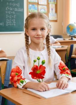 Заготовка дитячої блузки на домотканій білій тканині 