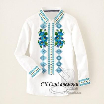 Заготовка для сорочки СЧ Сині анемони Стібок