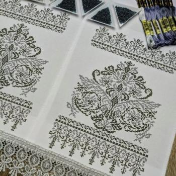 Рушник на ікони під вишивку Срібний орнамент