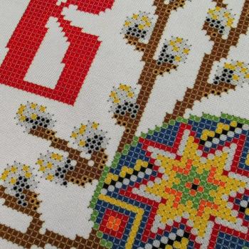 Рушник на ікони під вишивку Великодній настрій